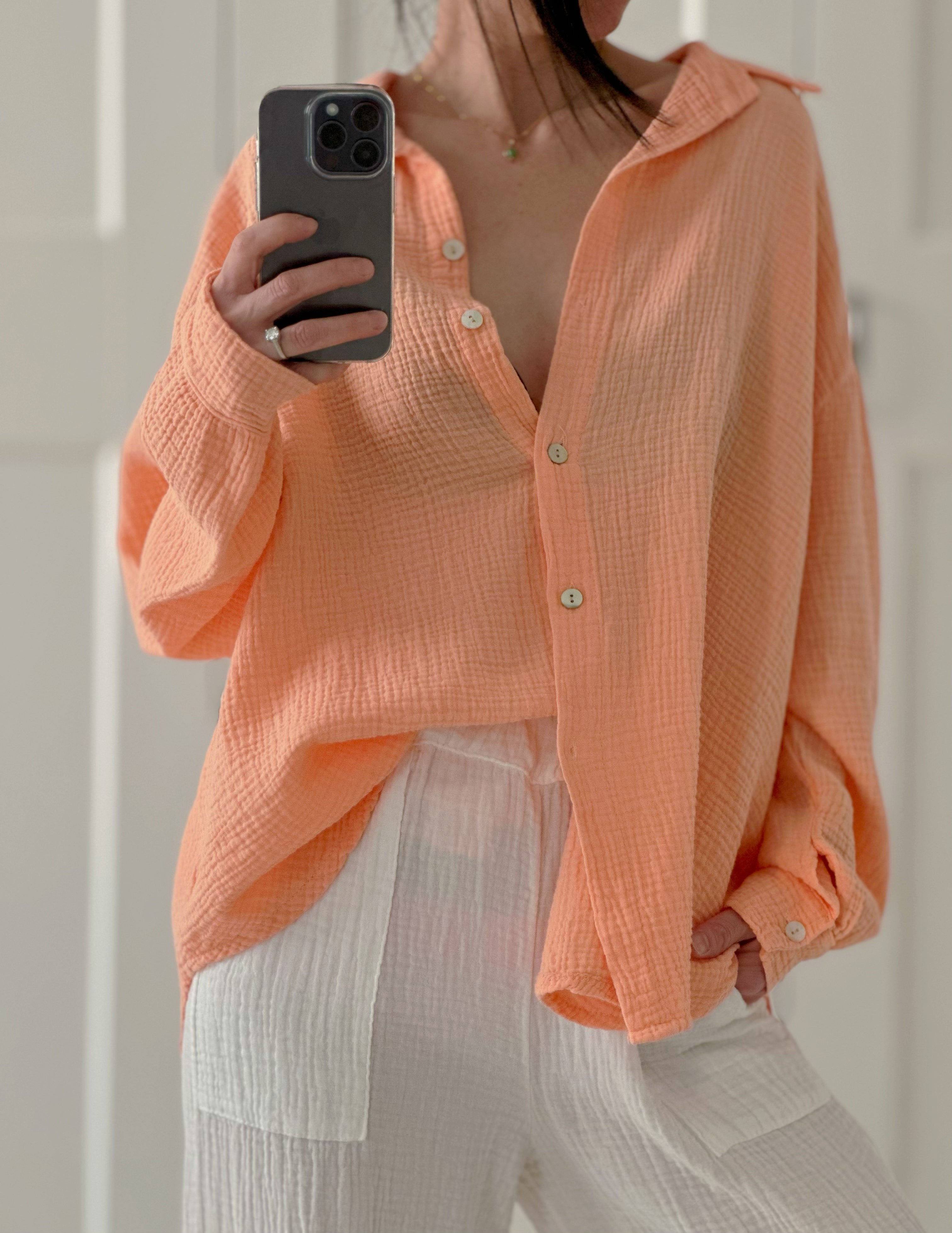 Apricot farbene bluse Clearance